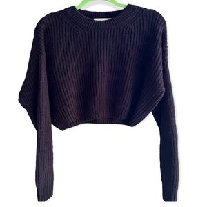 Elodie Black Crop Sweater